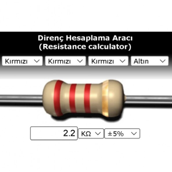OEM 2.2 Kr (Kiloohm) Direnç 1/4 Watt (5 Adet) ürün görseli 1