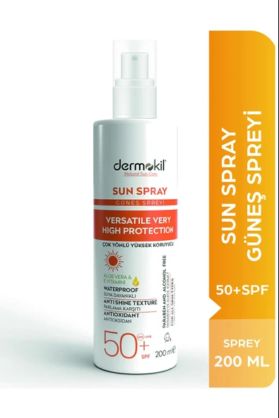 Dermokil Sun Sprey-çok Yönlü Yüksek Koruyucu Güneş Spreyi 50 Spf 200 Ml ürün görseli 1