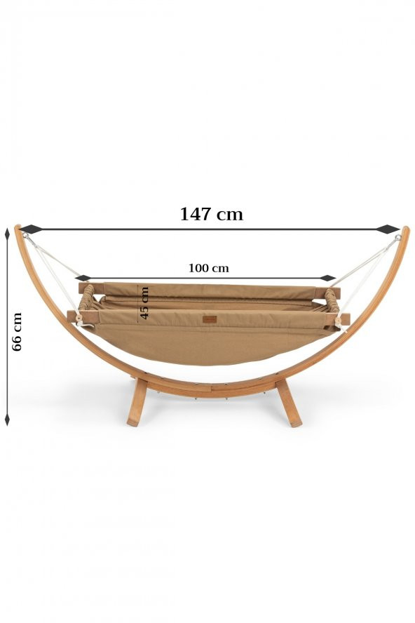 Wellgro Ahşap Bebek Hamağı-Kahve - Resim 4