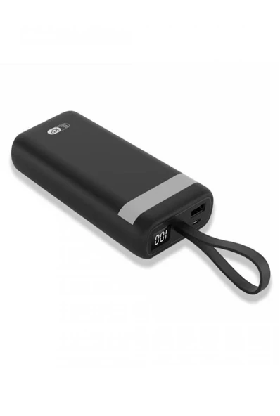 20,000 mAh Kablolu Taşınabilir Kendinden Kablolu Şarj Cihazı Powerbank ürün görseli 1