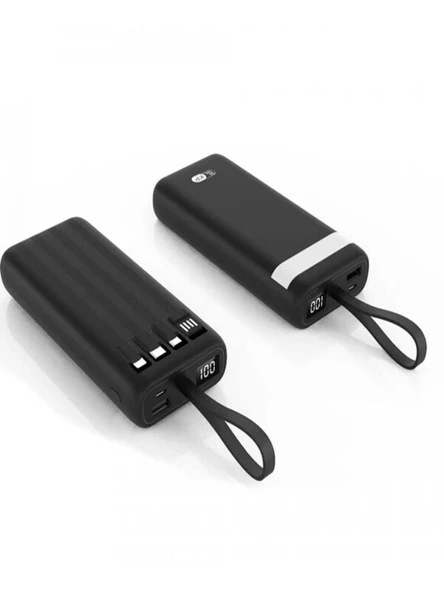 20,000 mAh Powerbank LED EL Feneri Özellikli Kablolu Taşınabilir Şarj Cihazı ürün görseli 1