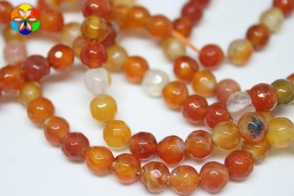 Akik Taşı Faset Kesim 6mm/adet (7445) ürün görseli 1
