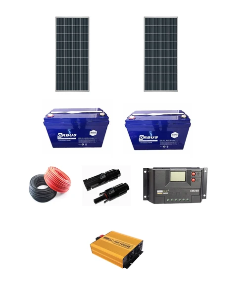Lexron Mini Bağ Evi Güneş Enerjisi Solar Paketi 1200W Inverter 170W Güneş Paneli Paket 3 ürün görseli 1