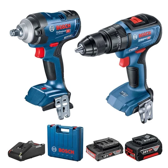 Bosch Gds 18V-400 + Gsb 18V-50 Darbeli Somun Sıkma + Vidalama 18V 2 Ah+ 5Ah ürün görseli 1