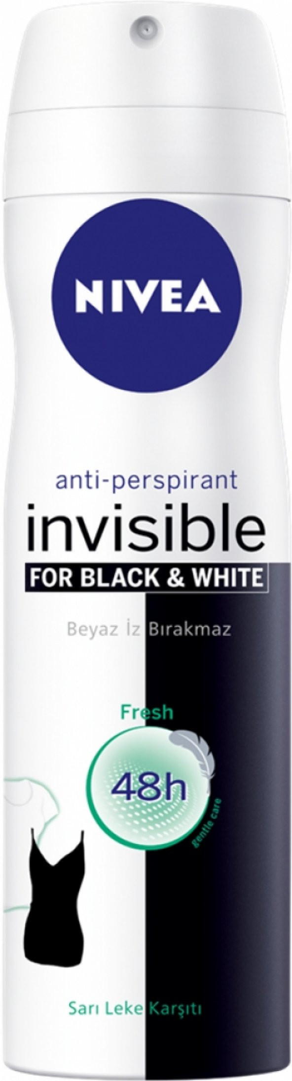 Nivea İnvisible Black&White Fresh Kadın Sprey Deodorant 150 ML ürün görseli 1