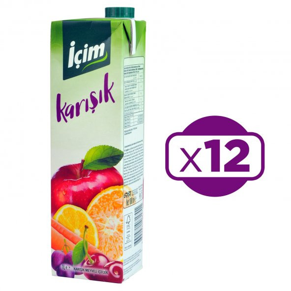 İçim Karışık Meyveli İçecek 1 lt x 12 Adet ürün görseli 1