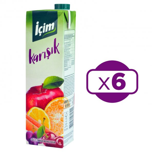 İçim Karışık Meyveli İçecek 1 lt x 6 Adet ürün görseli 1