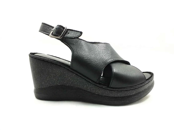Marine Shoes Hakiki Deri Sandalet Siyah 86 063-177 ürün görseli 1