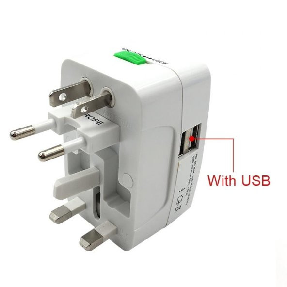 Universal Seyahat Prizi 2 Port USB Çıkışlı ürün görseli 1