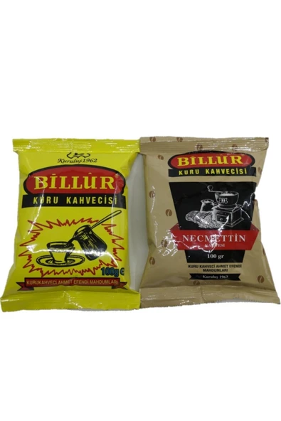 Billur Kahve Seti ( 1 Adet Türk Kahvesi 100gr + 1adet Dibek Necmettin Kahvesi 100gr ) ürün görseli 1