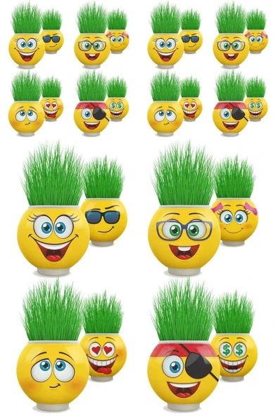 Çim Adam Orijinal 24 Adet Lisanslı Eğlenceli Sevimli Ürün Emojili Çimoji Oyuncaklar ürün görseli 1