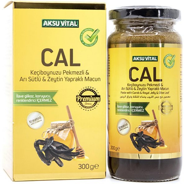 Aksu Vital CAL Keçiboynuzu Pekmezli Arı Sütlü Zeytin Yapraklı Macun 300 gr ürün görseli 1
