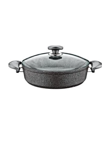 Oms OM GR200 Granit Gri Kısa Tencere 22 cm ürün görseli 1