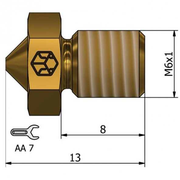 CSA E3D V6 Pirinç Nozzle(0.8mm) - Resim 2