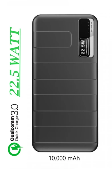 10.000 mAh POWERBANK PD-22.5  Watt Qualcomm Quick Süper Hızlı Şarj Powerbank Iphone &Andorid Uyumlu ürün görseli 1