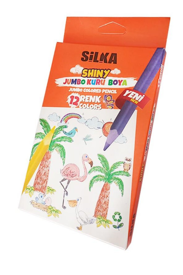 Kuru Boya Jumbo 12 Renk  Tam Boy 1 Paket Jumbo Kuru Boya Kalemi 12li Üçgen Kolay Kullanım Canlı Renkler ürün görseli 1