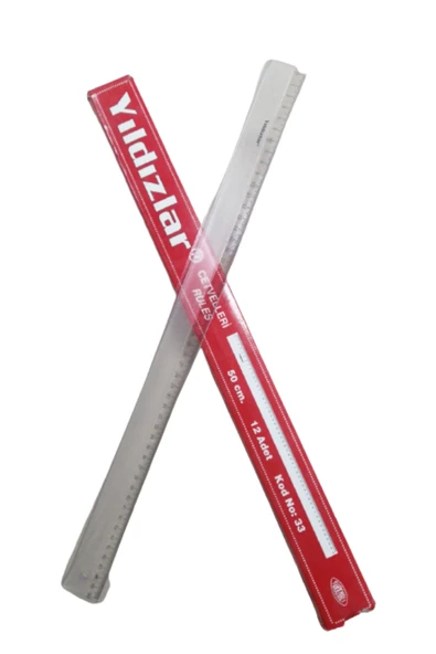 Cetvel 50 Cm Plastik Orta Kısmı Buzlu 1 Adet ürün görseli 1