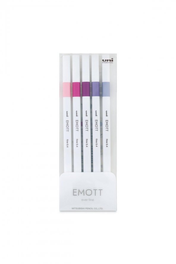 Uni Emott 0.4 Fine Akrilik Uçlu Kalem 5li Çiçek Renk ürün görseli 1