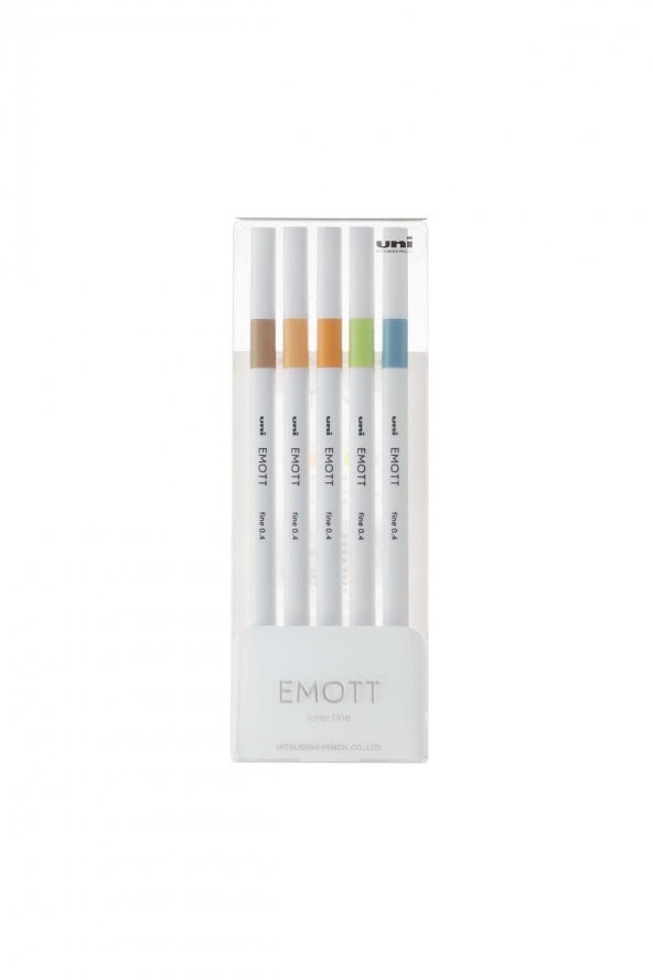 Uni Emott 0.4 Fine Akrilik Uçlu Kalem 5li Doğa Renk ürün görseli 1
