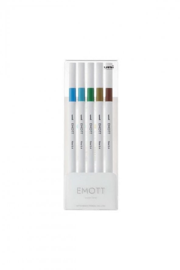 Uni Emott 0.4 Fine Akrilik Uçlu Kalem 5li Ada Renk ürün görseli 1