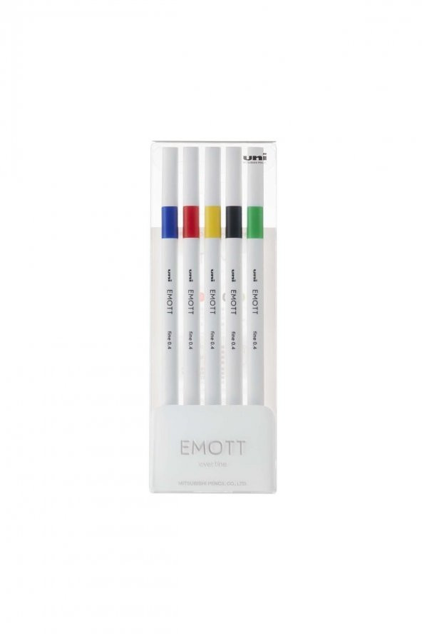 Uni Emott 0.4 Fine Akrilik Uçlu Kalem 5li Canlı Renk ürün görseli 1