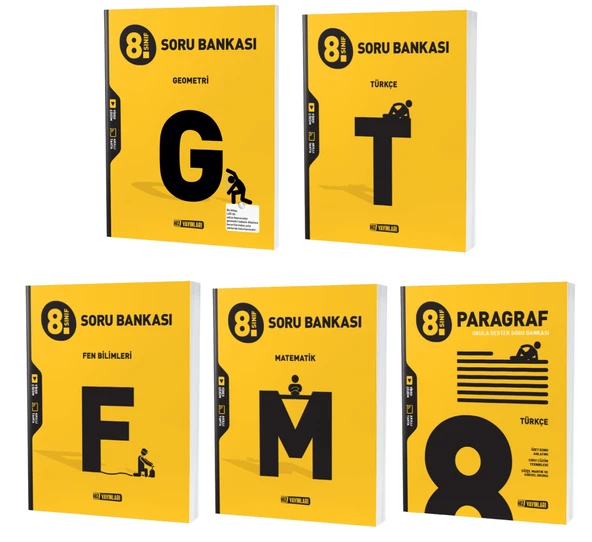 Hız Lgs 2024 8. Sınıf Matematik + Geometri + Türkçe + Fen + Paragraf Soru Seti 5 Kitap ürün görseli 1