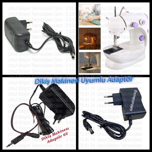 Singer El Dikiş Makinesi için uyumlu Adaptörü Mini El Dikiş Makinesi Adaptörü 6 Volt  6V 800MA Uyumlu (6V1A) ürün görseli 1