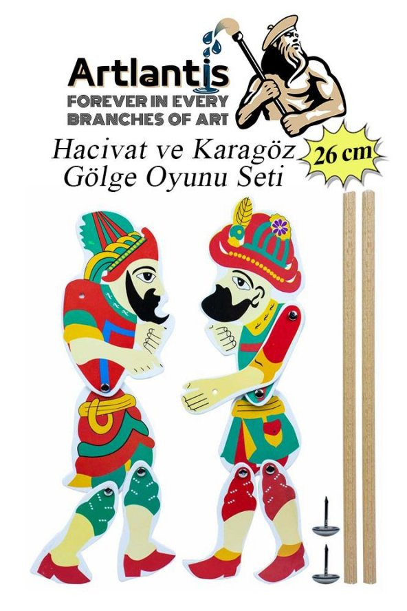 Hacivat Ve Karagöz Gölge Oyun Seti 26 cm 1 Paket Karagöz Hacıvat Kukla Oyunu Oyun Seti Okul Sınıf ürün görseli 1