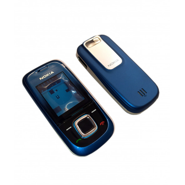 Nokia 2680s Full Kasa Kapak Tuş Takımı Nokia 2680s Uyumlu Mavi Renk Orta Kasa Ön Kapak Arka Kapak ürün görseli 1