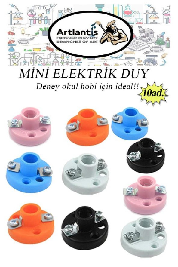 Mini Duy 10 Adet Deney Duyu Proje İçin Küçük Ampul Yuvası Minyonet Duy Okul Sınıf Elektrik Devre Deney Duyusu ürün görseli 1