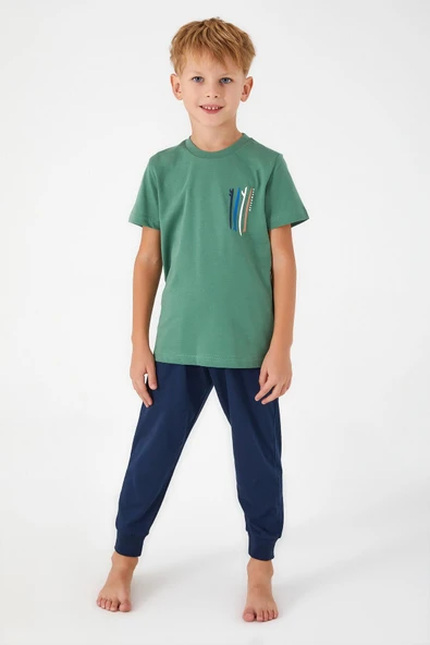 Roly Poly 3019 Afterwave Erkek Çocuk Kısa Kol Pijama Takım ürün görseli 1