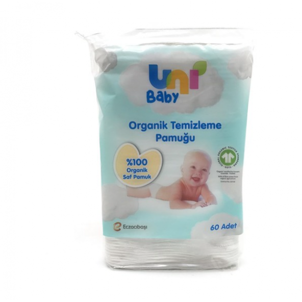 Uni Baby Organik Temizleme Pamuğu 60lı ürün görseli 1