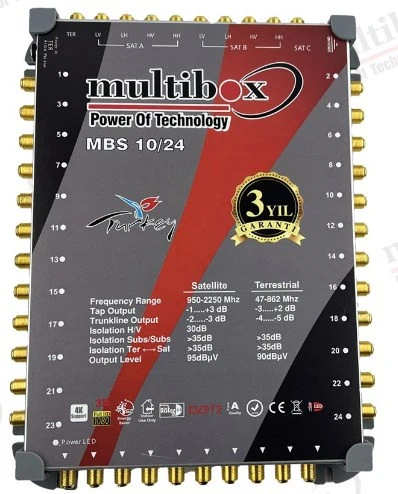 Multibox Çanak Anteni Merkezi Uydu Santrali 10/24, 12v  Kaskatlı ürün görseli 1