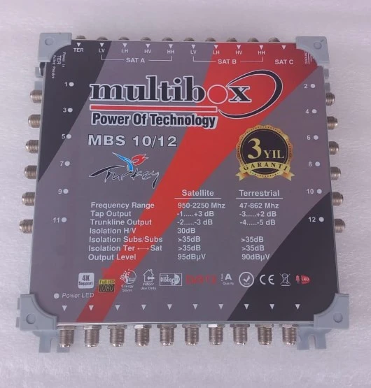 Multibox Çanak Anteni Merkezi Uydu Santrali 10/12, 12v  Kaskatlı ürün görseli 1