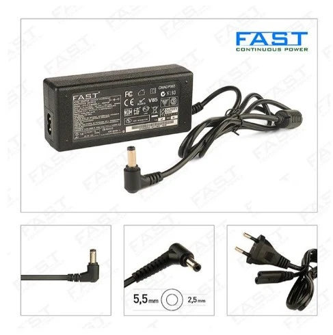 Asus, Msi, Toshiba  Lenovo Uyumlu Adaptör, Sarj Aleti,  19v 6.32a 5.5mm X 2.5mm L Standart Uç ürün görseli 1
