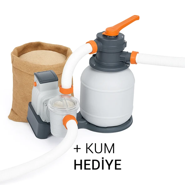Bestway İntex Havuzlarla Uyumlu Kum Filtreli Devirdaim Motoru 6056Litre 58497 ürün görseli 1