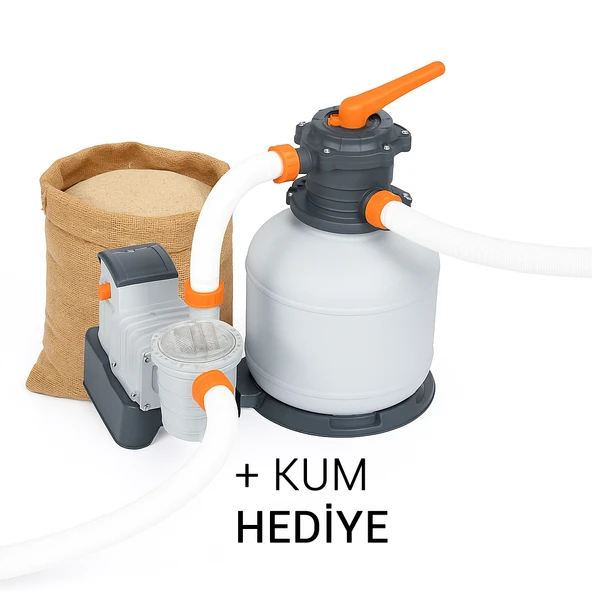 Bestway İntex Havuzlarla Uyumlu Kum Filtreli Devirdaim Motoru 8327Litre 5849 ürün görseli 1