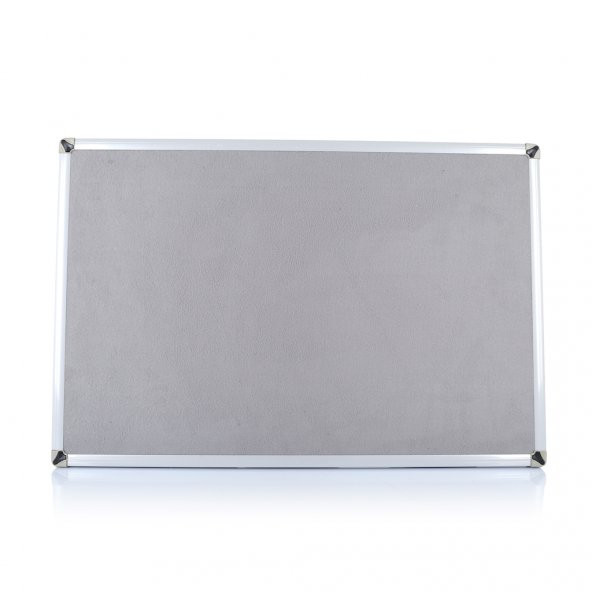 90x120 Duvara Monte Kumaşlı Pano Metal Çerçeveli Gri ürün görseli 1