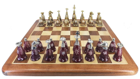 Prestij Serisi Ahşap Satranç Takımı / Kemik (38cm) ürün görseli 1