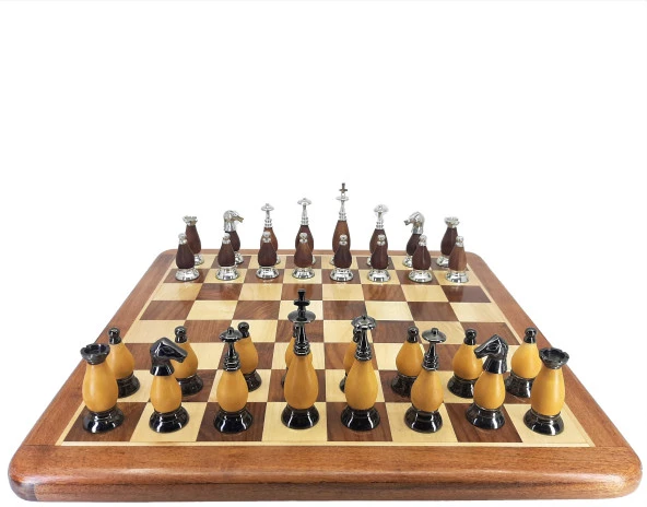(PRESTIJSATRNCMOD242) Prestij Serisi Ahşap Satranç Takımı / Ahşap (38cm) ürün görseli 1