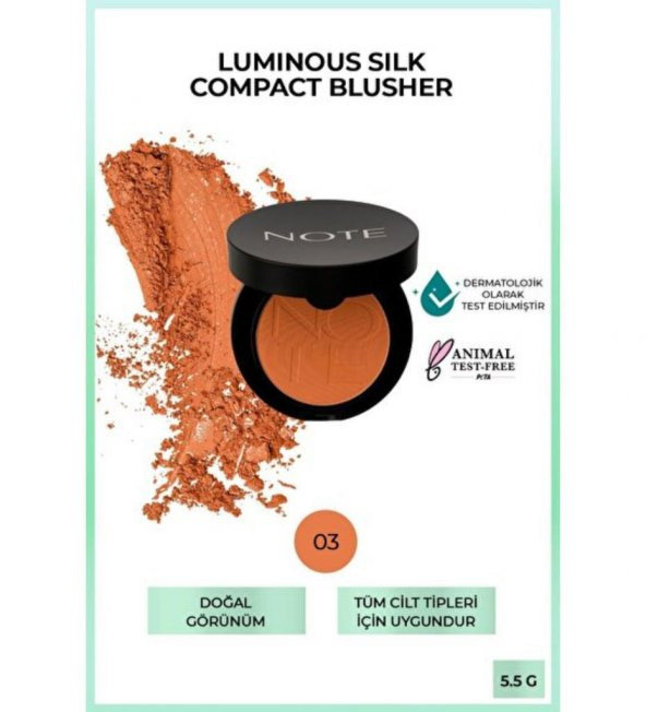 Note Luminous Silk Compact Blusher Allık 03 Coral ürün görseli 1