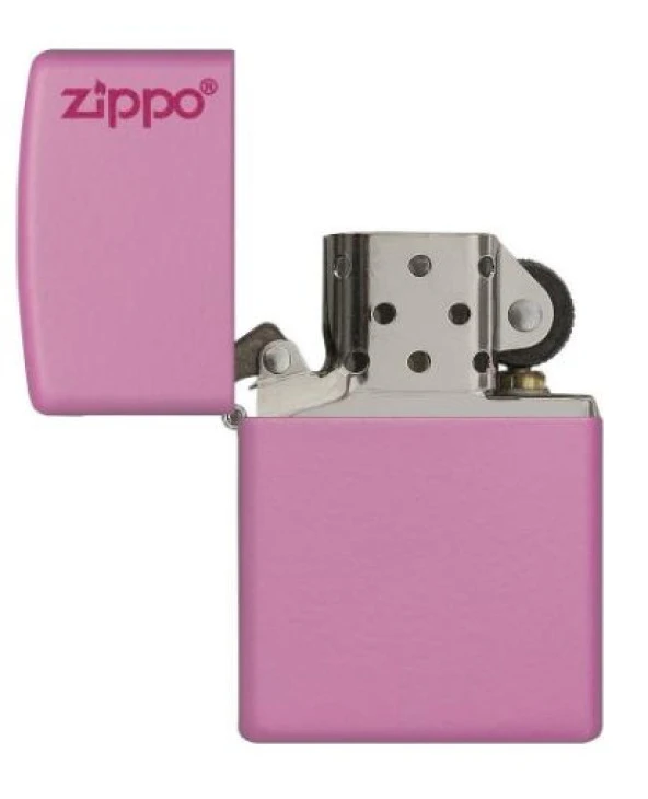 Zippo Pink Logo Çakmak / Pembe Zippo - Resim 3