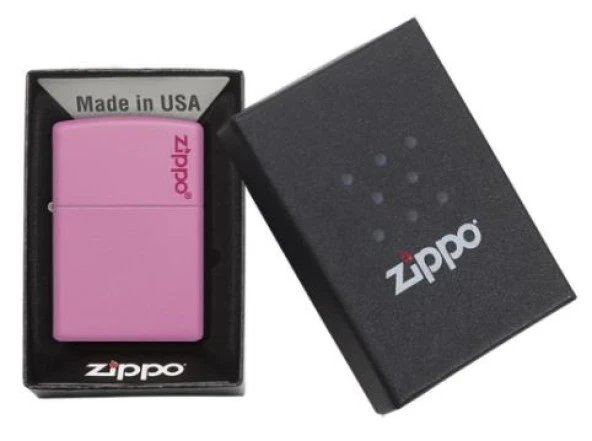 Zippo Pink Logo Çakmak / Pembe Zippo - Resim 4