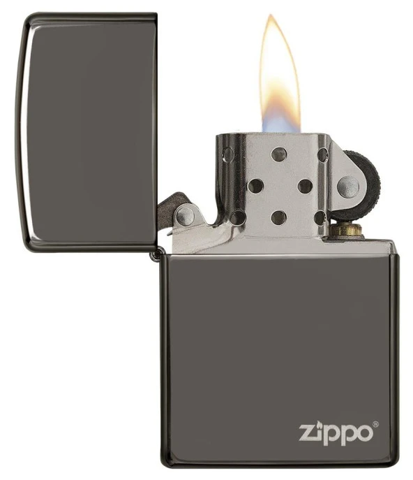 Zippo Ice Black Çakmak Logolu Parlak - Resim 3