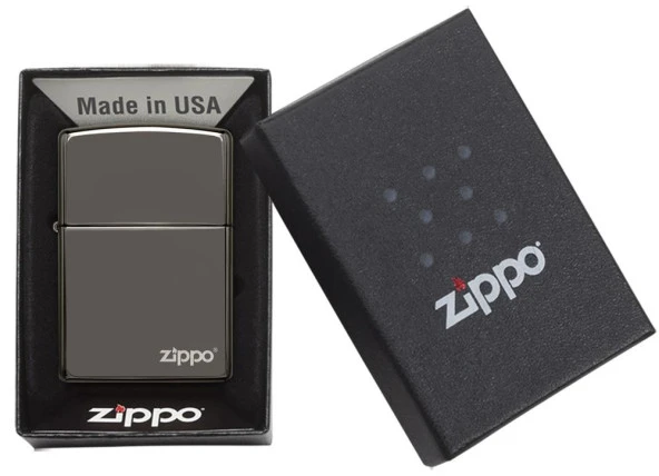 Zippo Ice Black Çakmak Logolu Parlak - Resim 5