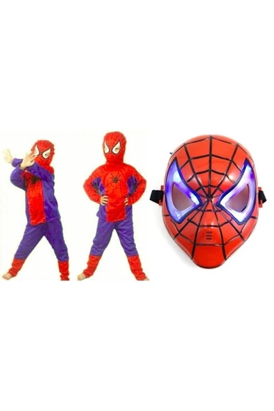 Örümcek Adam Spiderman Kostüm Işıklı Maske (BEDEN TABLOSU) ürün görseli 1