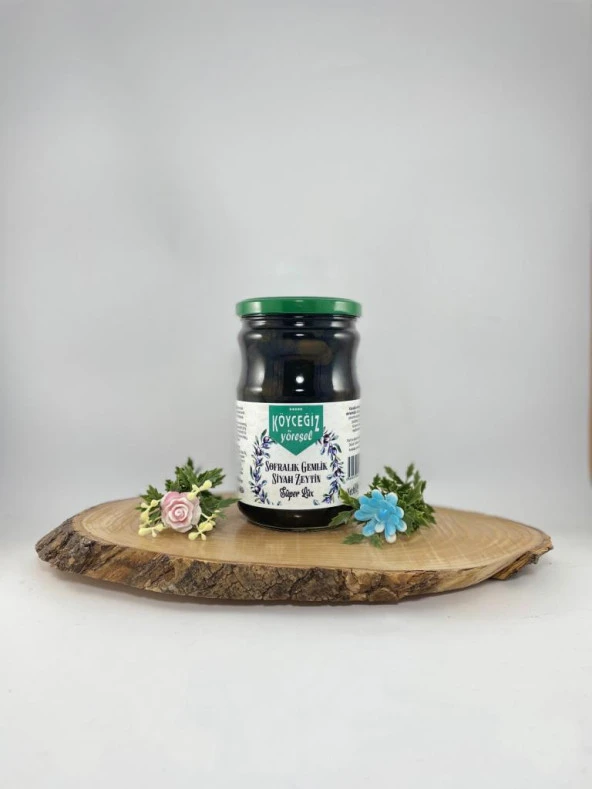 Kb Köyceğiz Yöresel Sofralık Gemlik Siyah Zeytin 600 G Cam Kavanoz ürün görseli 1