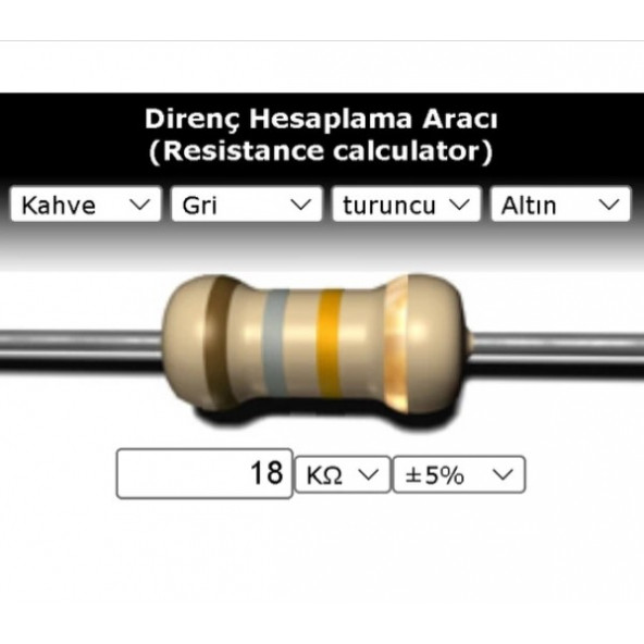 OEM 18 Kr (Kiloohm) Direnç 2 Watt (5 Adet) ürün görseli 1