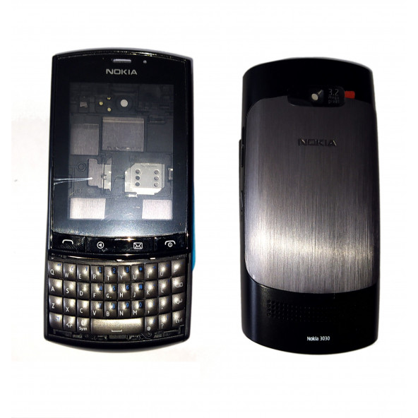 Nokia N303 Kapak Nokia N303 uyumlu Siyah Renk Ön Kapak Arka Kapak Tuş Takımı ürün görseli 1