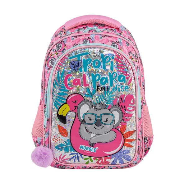 Muggle Okul Çantası Tropikal Pradice Pembe İlkokul Sırt Çantası ürün görseli 1